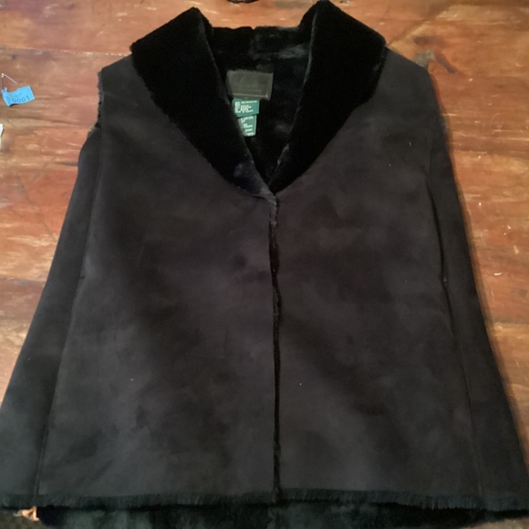 Ralph Lauren faux suede vest with shearling lining - Picture 1 of 4
